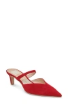 Dolce Vita Odela Pointed Toe Kitten Heel Slingback Pump In Crimson Suede