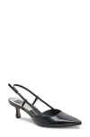 Dolce Vita Odela Pointed Toe Kitten Heel Slingback Pump In Midnight Leather