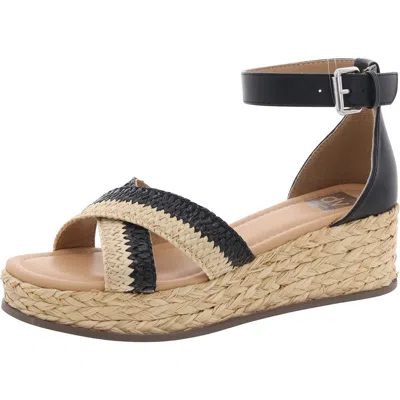 Dolce Vita Odell Womens Platform Ankle Strap Wedge Sandals In Black