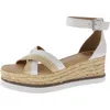 Dolce Vita Odell Womens Platform Ankle Strap Wedge Sandals In White