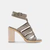 Dolce Vita Olema Heels Dark Olive Leather In Gray