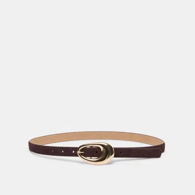 Dolce Vita Organic Oval Buckle Belt In Mahogany Gold Size Xl/2xl By  In Brown