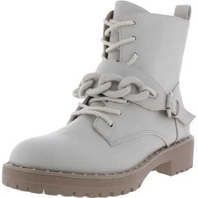 Dolce Vita Osten Womens Faux Leather Ankle Combat & Lace-up Boots In Multi