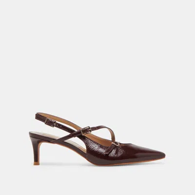Dolce Vita Pamla Mid Heels Cranberry Crinkle Patent