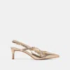 Dolce Vita Pamla Mid Heels Light Gold Distressed Leather