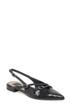 Dolce Vita Pamla Midnight Snake-embossed Leather Slingback Flats In Midnight Snake Embossed