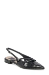 Dolce Vita Pamla Midnight Snake-embossed Leather Slingback Flats In Midnight Snake Embossed