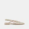 Dolce Vita Pamla Wide Flats Platinum Distressed Leather In Metallic