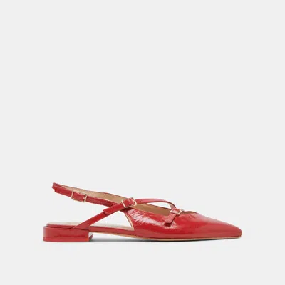 Dolce Vita Pamla Wide Flats Red Crinkle Patent