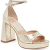 Dolce Vita Pandro Ankle Strap Platform Sandal In Platinum Distressed