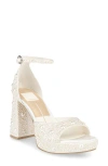 Dolce Vita Pandro Ankle Strap Platform Sandal In True White Pearls