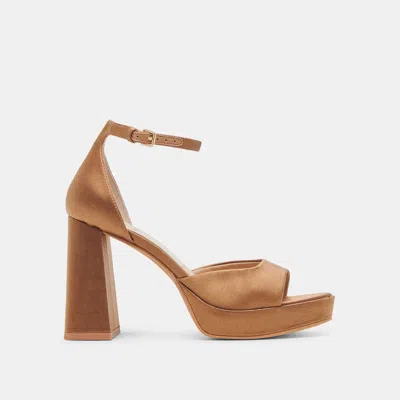 Dolce Vita Pandro Heels Mid Brown Satin