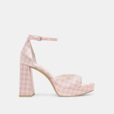 Dolce Vita Pandro X Byrdie Golf Heels Pink Plaid Gingham