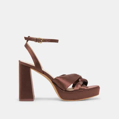 Dolce Vita Parlo Heels Mid Brown Satin