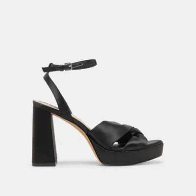 Dolce Vita Parlo Heels Onyx Satin In Black