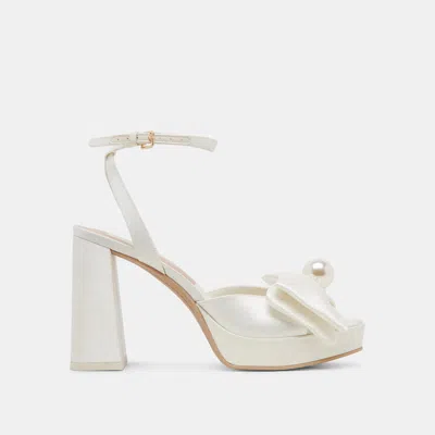 Dolce Vita Patton Wide Heels Ivory Satin