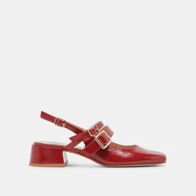 Dolce Vita Patzy Heels Crimson Crinkle Patent Leather