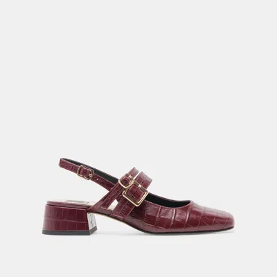 Dolce Vita Patzy Heels Oxblood Embossed Leather