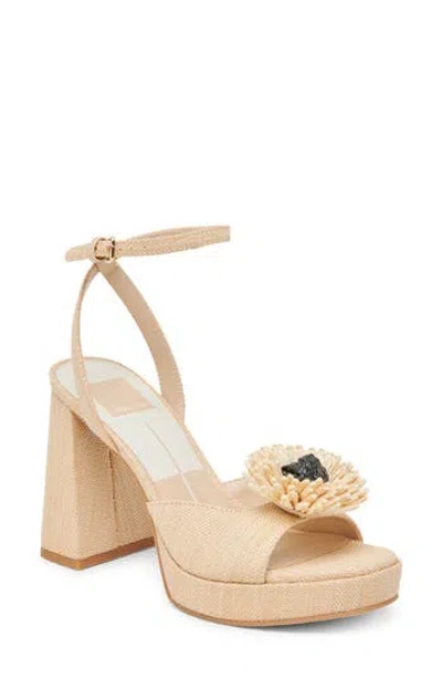 Dolce Vita Paulos Platform Sandal In Natural Raffia