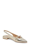 Dolce Vita Payge Pointed Toe Slingback Pump In Platinum Distressed Leather