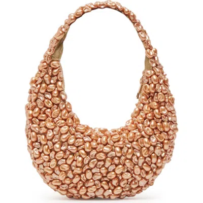 Dolce Vita Pearla Faux Pearl Shoulder Bag In Gold