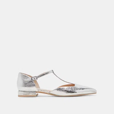 DOLCE VITA PEATY FLATS SILVER DISTRESSED LEATHER