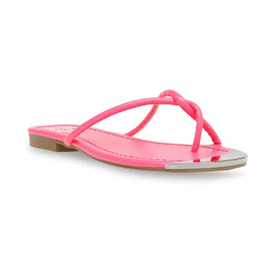 Dolce Vita Penni Womens Snake Print Toe Loop Flip-flops In Pink