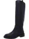 Dolce Vita Pennie Womens Faux Leather Round Toe Knee-high Boots In Black