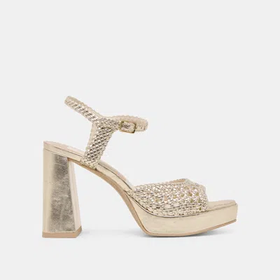 Dolce Vita Peyten Heels Light Gold Woven Stella