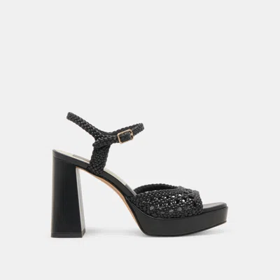 Dolce Vita Peyten Wide Heels Black Woven Stella