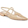 Dolce Vita Phinly Ballet Flat Womens Gold Distressed Leather Cut-out Gal1181 In Gold Distressed Leather