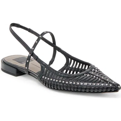 Dolce Vita Phinly Pointed Toe Slingback Flat In Midnight