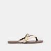 Dolce Vita Piers Sandals Beige Croco Embossed Leather In Neutral