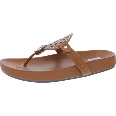 Dolce Vita Pilar Womens Manmade Material Thong Flip-flops In Brown