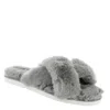 Dolce Vita Pillar Womens Faux Fur Slip On Slide Sandals In Grey