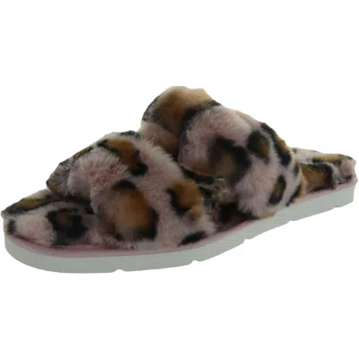 Dolce Vita Pillar Womens Faux Fur Slip On Slide Sandals In Multi