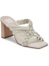 Dolce Vita Ronin Womens Patent Leather Square Toe Mule Sandals In White