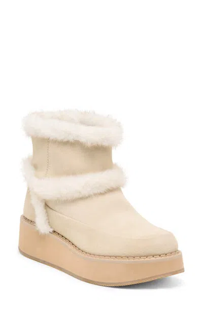 Dolce Vita Pixie Plush Faux Fur Trim Waterproof Boot In Neutral