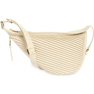 Dolce Vita Pleated Sling Crossbody Bag In White
