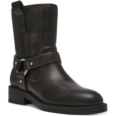 Dolce Vita Poca Womens Zipper Manmade Motorcycle Boots In Blue