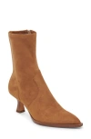 Dolce Vita Pointed Toe Bootie In Brown Suede