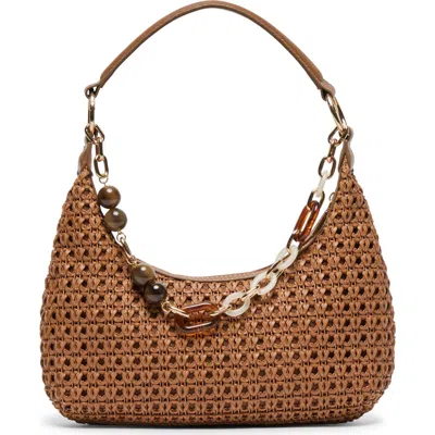 Dolce Vita Poppie Woven Faux Leather Shoulder Bag In Brown
