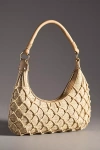 Dolce Vita Positano Beige Netted Raffia Shoulder Bag In Beige