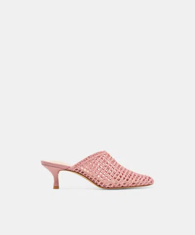 Dolce Vita Pozey Mules In Pink Raffia Size 6 By
