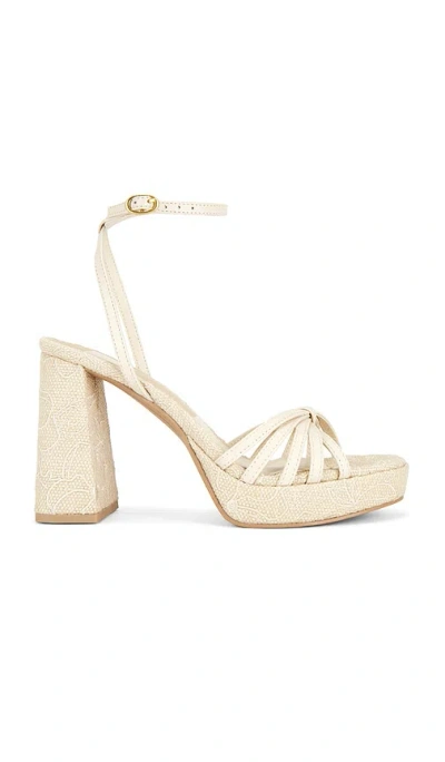 Dolce Vita Prady Platform Sandals Bone Leather In White