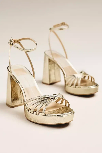 Dolce Vita Prady Strappy Platform Sandals In Gold