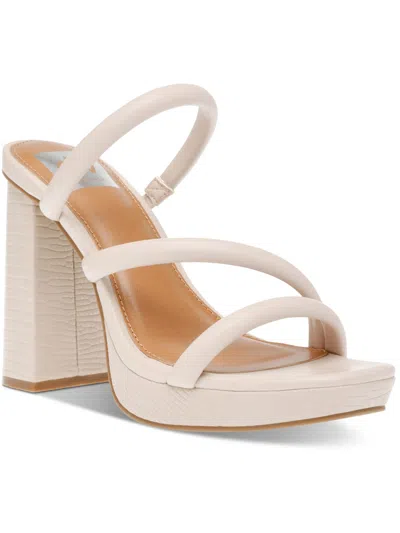 Dolce Vita Pyro Womens Faux Leather Embossed Platform Sandals In White