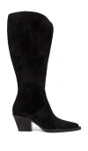 Dolce Vita Raj Extra Wide Calf Boots Onyx Suede In 블랙