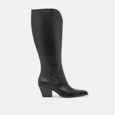 Dolce Vita Raj Wide Calf Boots Black Leather