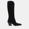 Dolce Vita Raj Extra Wide Calf Boots Onyx Suede In Multi